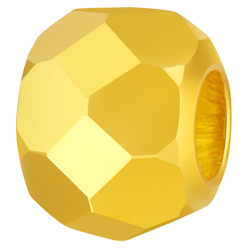 金定宝【D】黄金足金999古法珠爆闪小金珠3D硬金散珠转运手链串珠