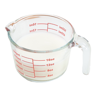 OCE多功能耐高温玻璃量杯透明厨房刻度量杯牛奶杯烘焙测量杯500ml