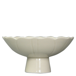 煮雪定瓷定州原矿釉全手莲心高足盘供佛果盘宋韵国风定窑茶器餐具