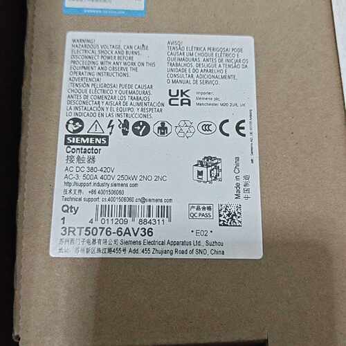 溢价-交流接触器3RT5076-6AV36 220V 原