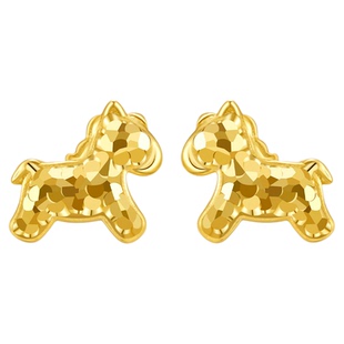 JAY碎冰冰小马耳钉925银新款耳环马年本命年生日礼物小众金色耳饰