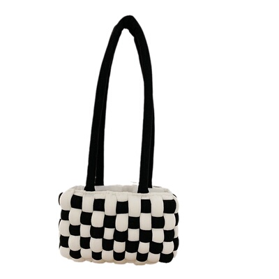 棋盘格包包编织DIY手工包