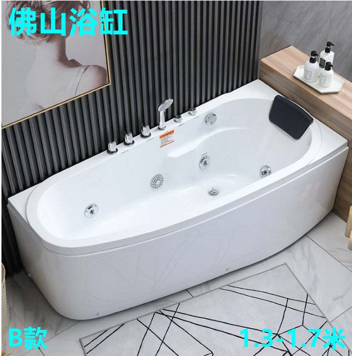 亚克力小户型浴缸独立式冲浪按摩恒温加热家用成人浴盆1.3-1.8米