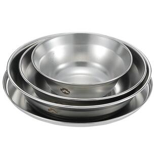 柯曼多用野餐盘不锈钢食品接触材质 户外露营便携水果盘套装餐碟