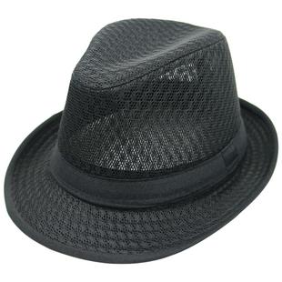 帽子男款春夏季凉帽英伦绅士帽户外出游休闲遮阳帽网眼透气爵士帽