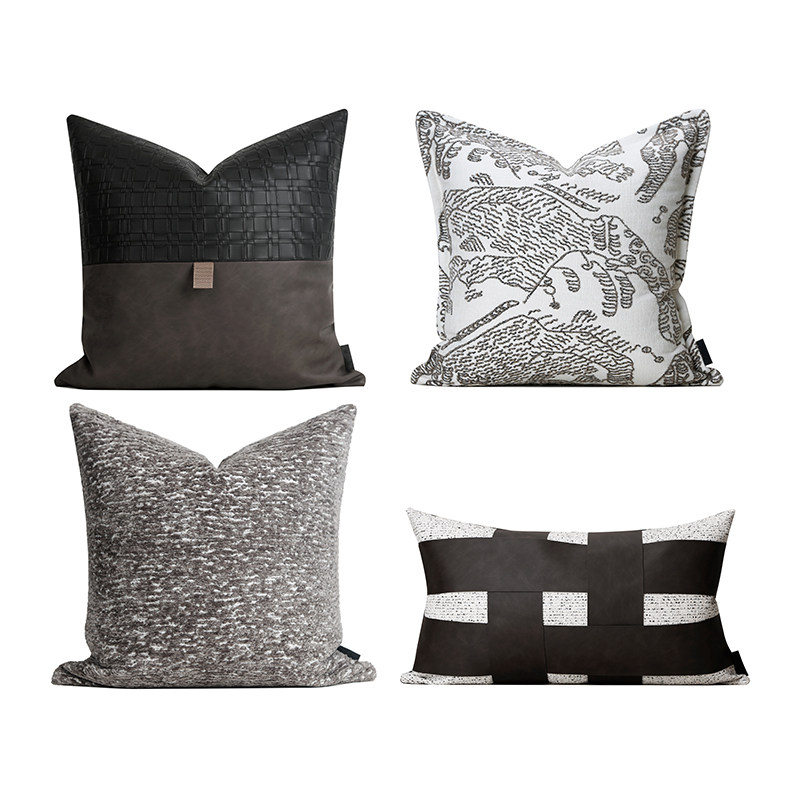 『月落星沉』高端轻奢靠枕设计师软装客厅沙发灰色调抱枕套靠垫