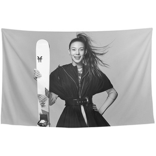 谷爱凌自由式滑雪世界摘金周边海报店铺装饰海报背景墙布挂布挂毯