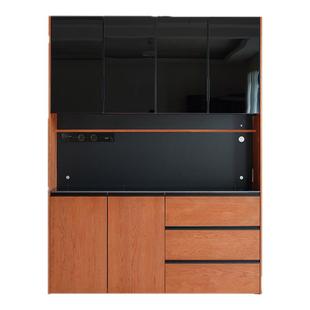 浮生记实木餐边柜靠墙一体家用多功能柜子储物柜客厅置物柜樱桃木