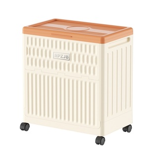 翻盖收纳箱家用超大容量带滑轮整理箱可折叠衣物塑料储物箱被子