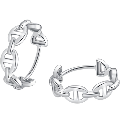 潮宏基极简猪鼻铂金耳钉pt950