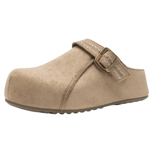 依思q厚底勃肯鞋女款2026春季新款女鞋一脚蹬内增高爆款加绒半拖