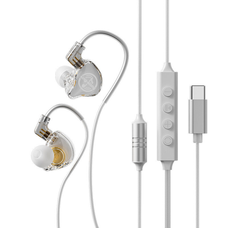 有线耳机挂耳式typec接口hifi音质圆孔入耳式直播k歌专业歌手耳返