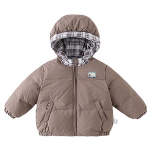 男童韩系两面穿羽绒服男宝加厚保暖面包服三件套宝宝时髦百搭套装