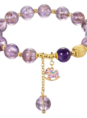 zeroline摇摇马紫水晶手串女纯银