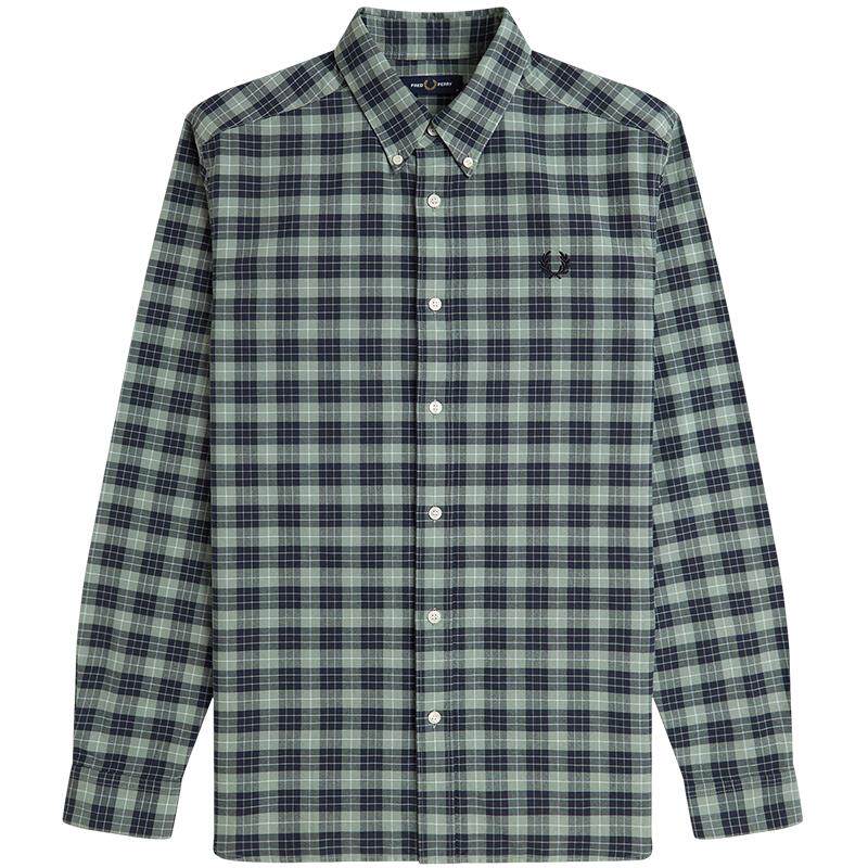 FREDPERRY格纹长袖衬衫复古通勤