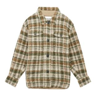 MARANT ETOILE HARVELI羊毛混纺复古格纹外套女