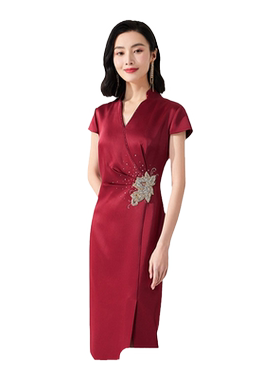 乔万尼夏季女士旗袍高档显瘦刺绣连衣裙商场同款好看流行ET2E202