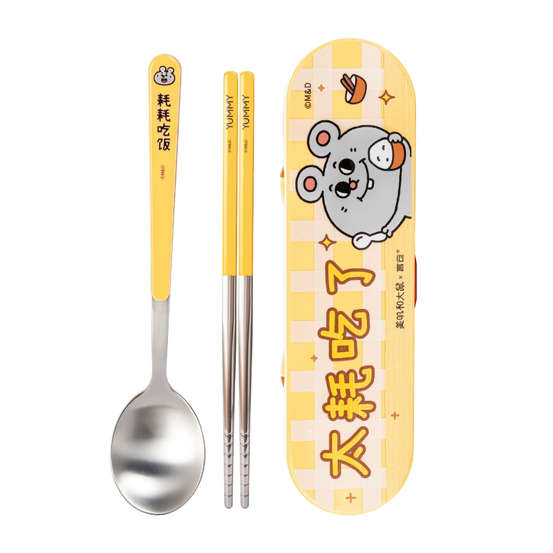 言仓美叽和大鼠不锈钢一人食勺筷