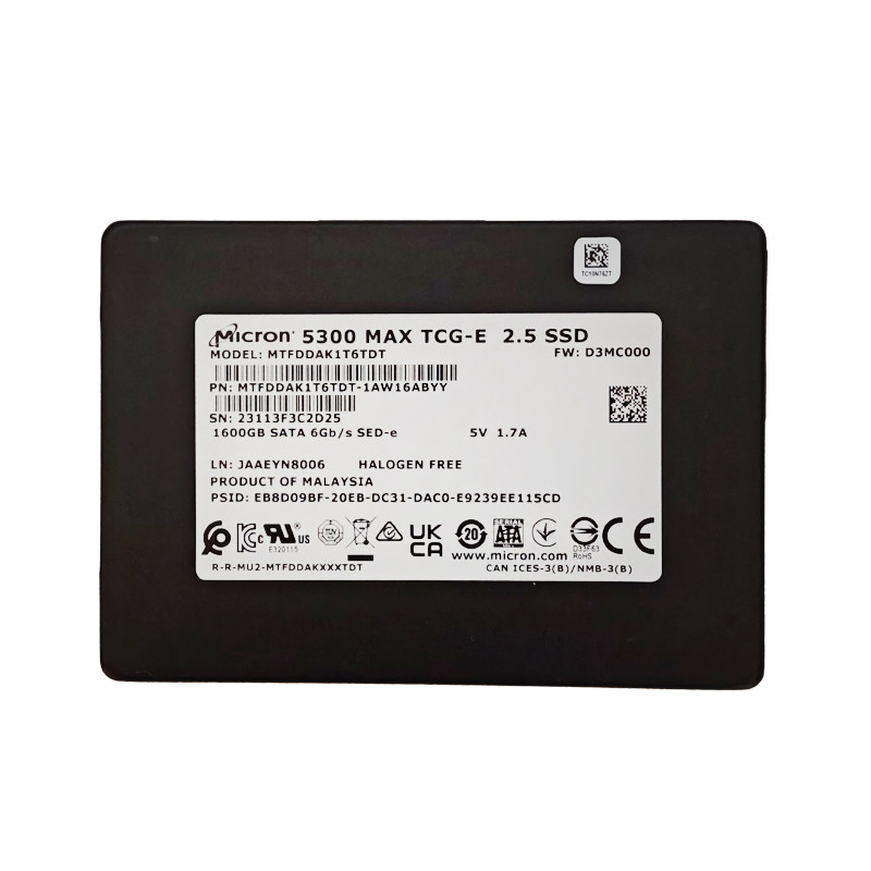 美光 5300MAX TCG-E 1.6T SATA3 2.5寸 企业级服务器SSD固态硬盘