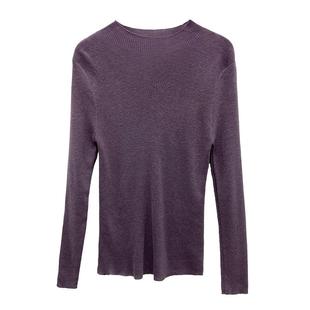 细羊毛半高领打底衫女2025长袖内搭秋冬修身高级感微透针织衫上衣