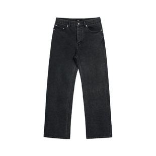 SPELLEDIT2026春季新品宽松牛仔喇叭裤黑色复古休闲系带长裤子女