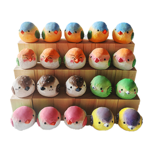 木雕摆件肥啾小鸟纯实木雕刻挂件手工彩绘小胖鸟钥匙扣包包装饰品