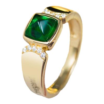 绿宝石培育纯银戒指ins女