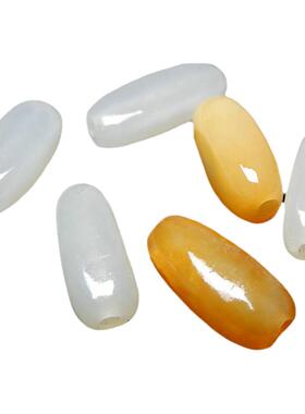 珠子文玩挂绳白玉项链散珠