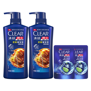 清扬男士防脱控油去屑韧发持证控油固发洗发水含咖啡精粹正品500g