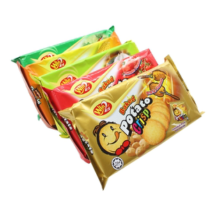 马来西亚赢赢WIN2薄脆儿童圆饼干宝宝番茄蔬菜烧烤味盈盈休闲零食