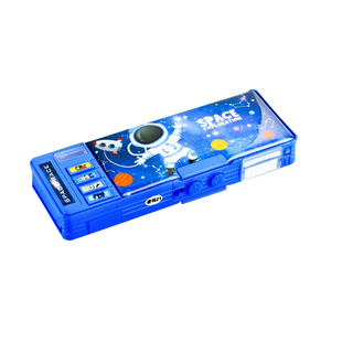 变形密码文具盒多功能高科技笔盒男孩款小学生用带密码袋男孩黑科技网红自动塑料铅笔盒男童高级有密码锁笔盒