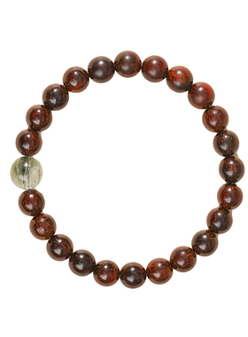 喜水润木绿发晶小叶紫檀单圈叠戴串珠女款九紫离火静心凝神木珠链