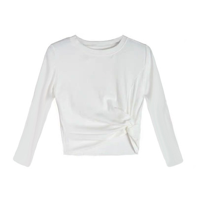 长袖露脐上衣爵士舞蹈红色漏脐潮