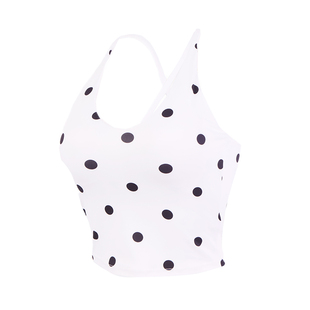 奔跑吧卡卡一体式固定杯波点交叉美背性感内搭外穿瑜伽普拉提健身