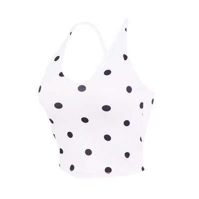 奔跑吧卡卡一体式固定杯波点交叉美背性感内搭外穿瑜伽普拉提健身