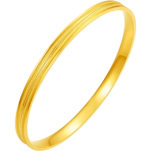 周六福黄金5G计价足金典雅星光转运手镯女款首饰妇女节礼物