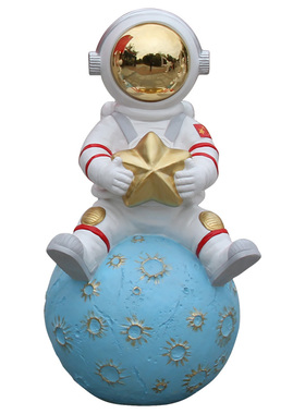 户外太空人雕塑玻璃钢发光宇航员摆件商场售楼处展厅落地美陈装饰