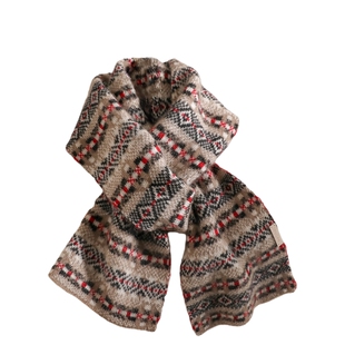 费尔岛帽子围巾一体手套三件套 纯山羊绒100围脖高端女款冬季女士