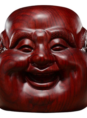 喜怒哀乐四面佛实木雕刻红花梨