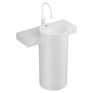 梦拓圆形立柱盆可定制岩板台面可切角尺寸落地洗手盆卫生间洗脸台