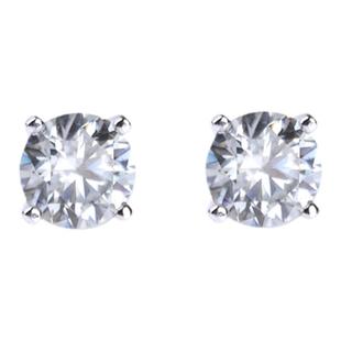 LUXTA 925纯银莫桑石耳钉D色 欧美嘻哈男女1/2克拉镶钻耳饰高级感