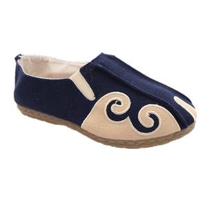 大理手工亚麻鞋夏祥云缝线牛筋软底舒适透气搭汉服风拼色男帆布鞋