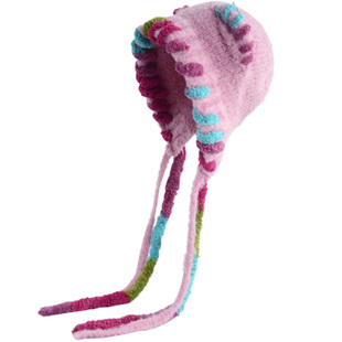 猫耳朵儿童帽子女童2024新款毛绒可爱甜美中大童包头保暖毛线帽