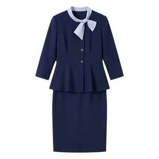 灰色职业西装套装女春秋美容院前台珠宝店美业工作服空姐制服工装