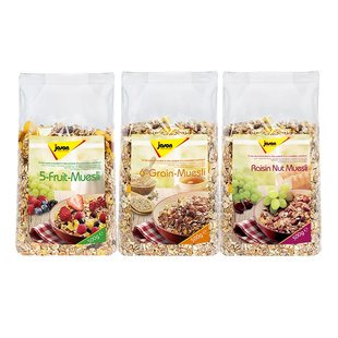 德国进口捷森水果谷物麦片黑麦燕麦片早餐即食冲饮代餐健身速食