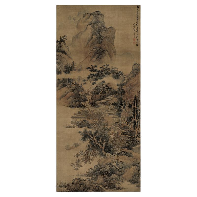 蓝瑛茅亭话旧仿古山水国画