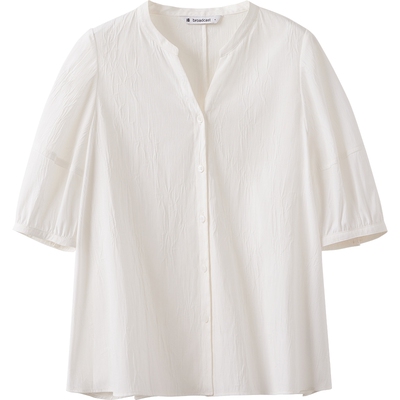 播商场同款新中式气质白衬衫女夏季新款短袖衬衣BDS2CD2463