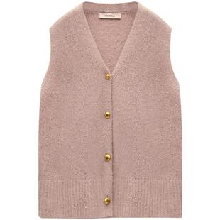 COCOBELLA璀璨星河亮片金丝软糯针织上衣马夹女粉色叠穿马甲WS508