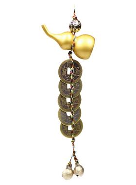 挂件纯铜铜葫芦五帝钱古币