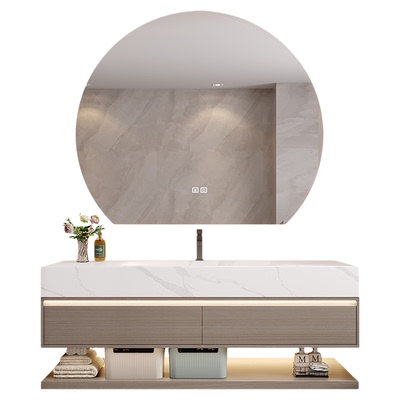 18mm多层实木柜体岩板热弯一体盆